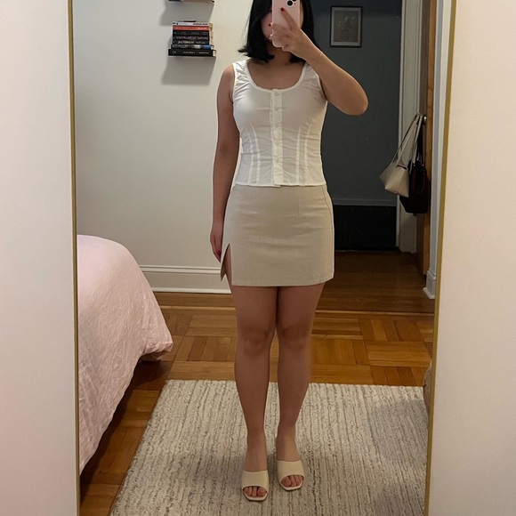 Brandy Melville White Button Up Blouse - Picture 3 of 5